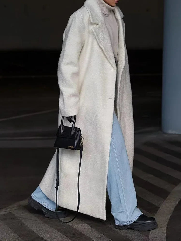 Lange overjas - Enkelrijks - Oversized - Wintertrenchcoat - Damesjas-Boutique Moda