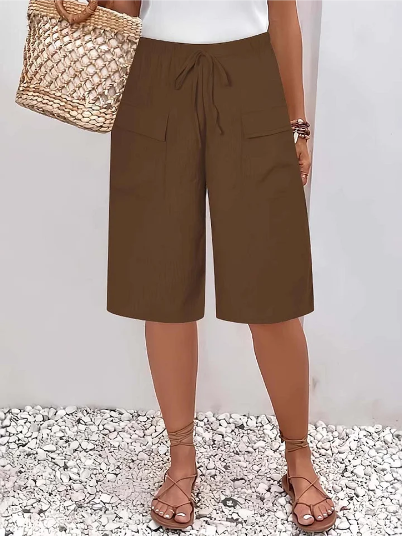 Lange shorts - Casual capribroek voor dames met losse pasvorm-Boutique Moda