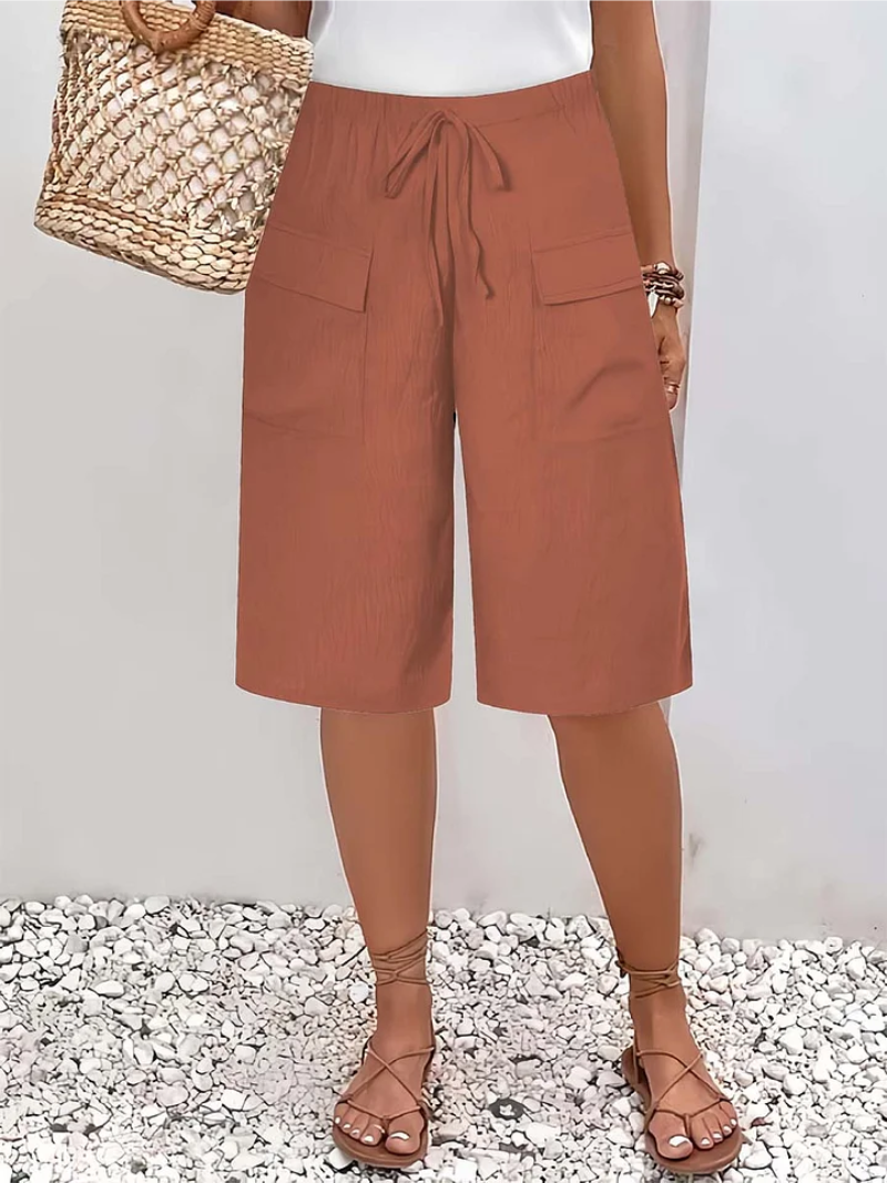 Lange shorts - Casual capribroek voor dames met losse pasvorm-Boutique Moda