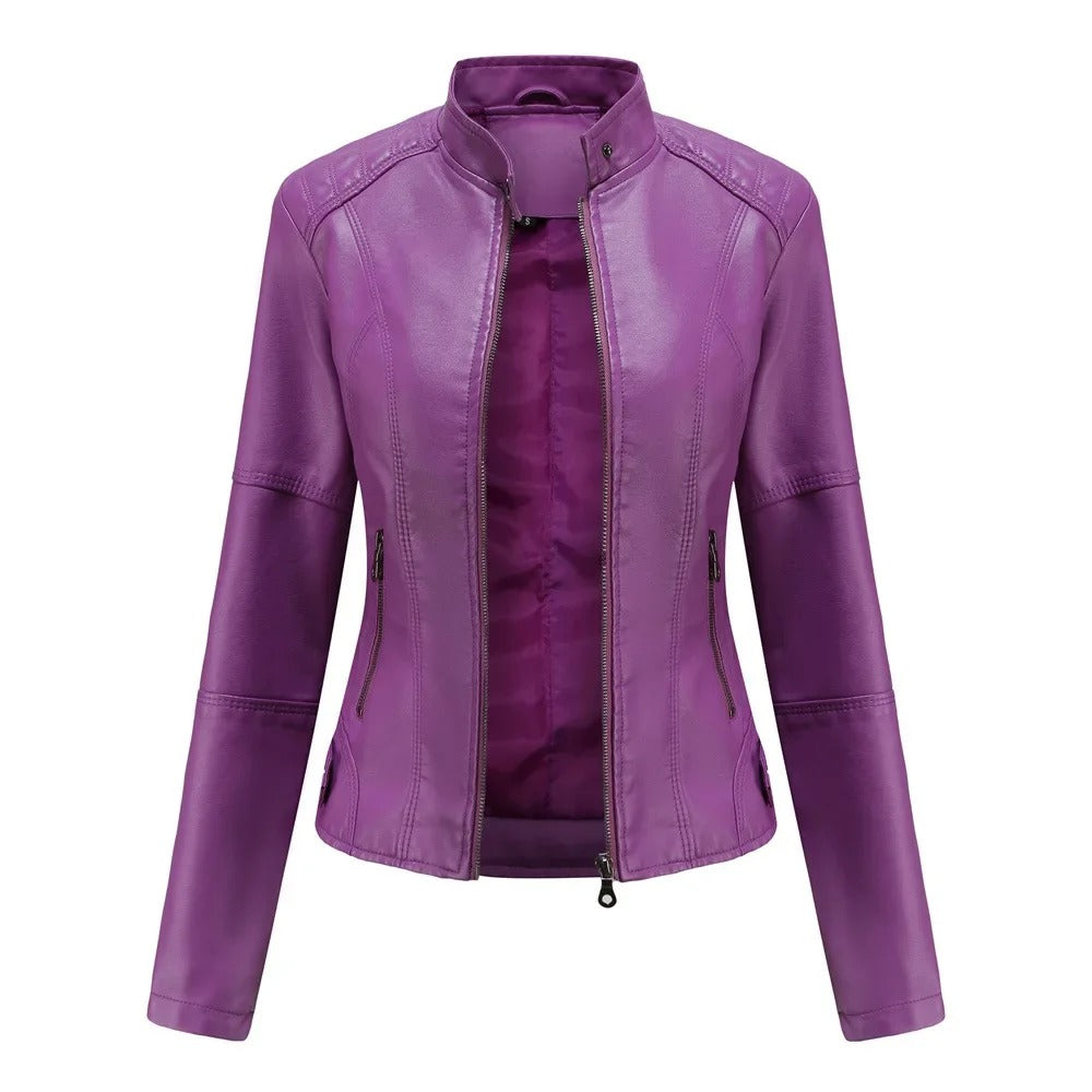 Leren Jas - Slim fit - Ritssluiting - Kunstleren jas - Damesjas-Boutique Moda