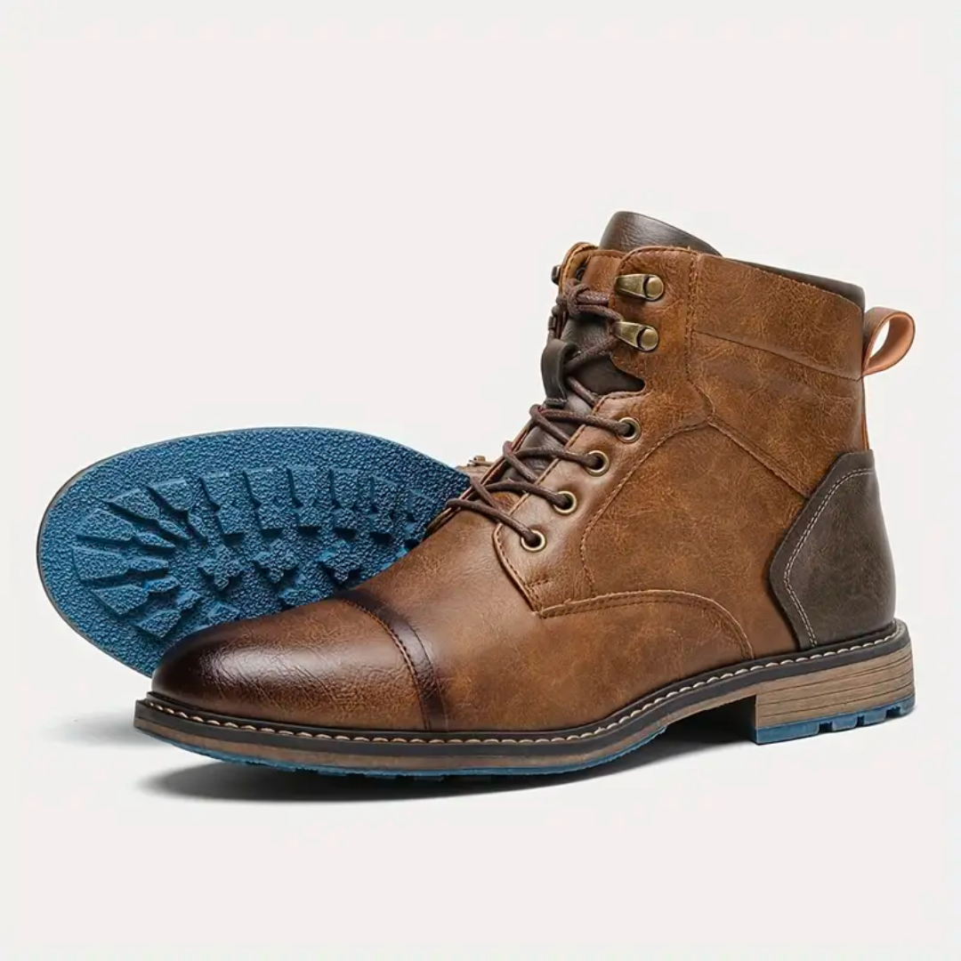 Leren Laarzen - Antislip enkellaarzen met vetersluiting voor heren-Boutique Moda