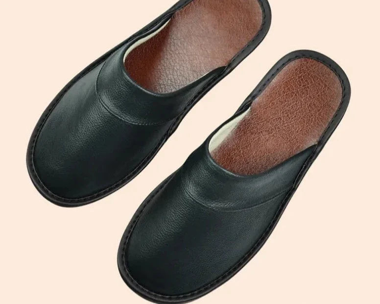 Leren pantoffels - Slip On - Ergonomisch - Winterpantoffels - Herenpantoffels-Boutique Moda