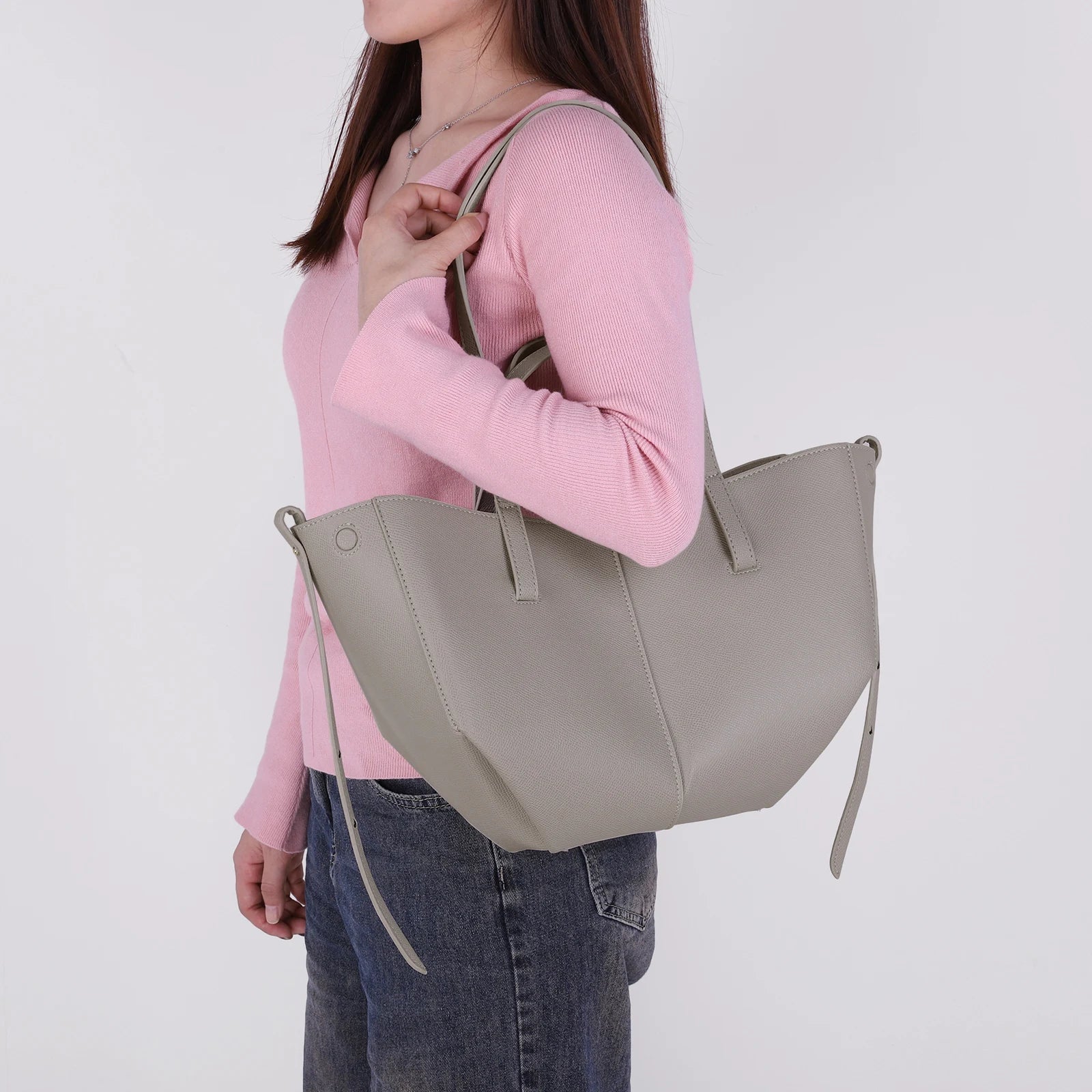 Leren tas | Vintage | Kunstleer | Schoudertas | Grote boodschappentas-Boutique Moda