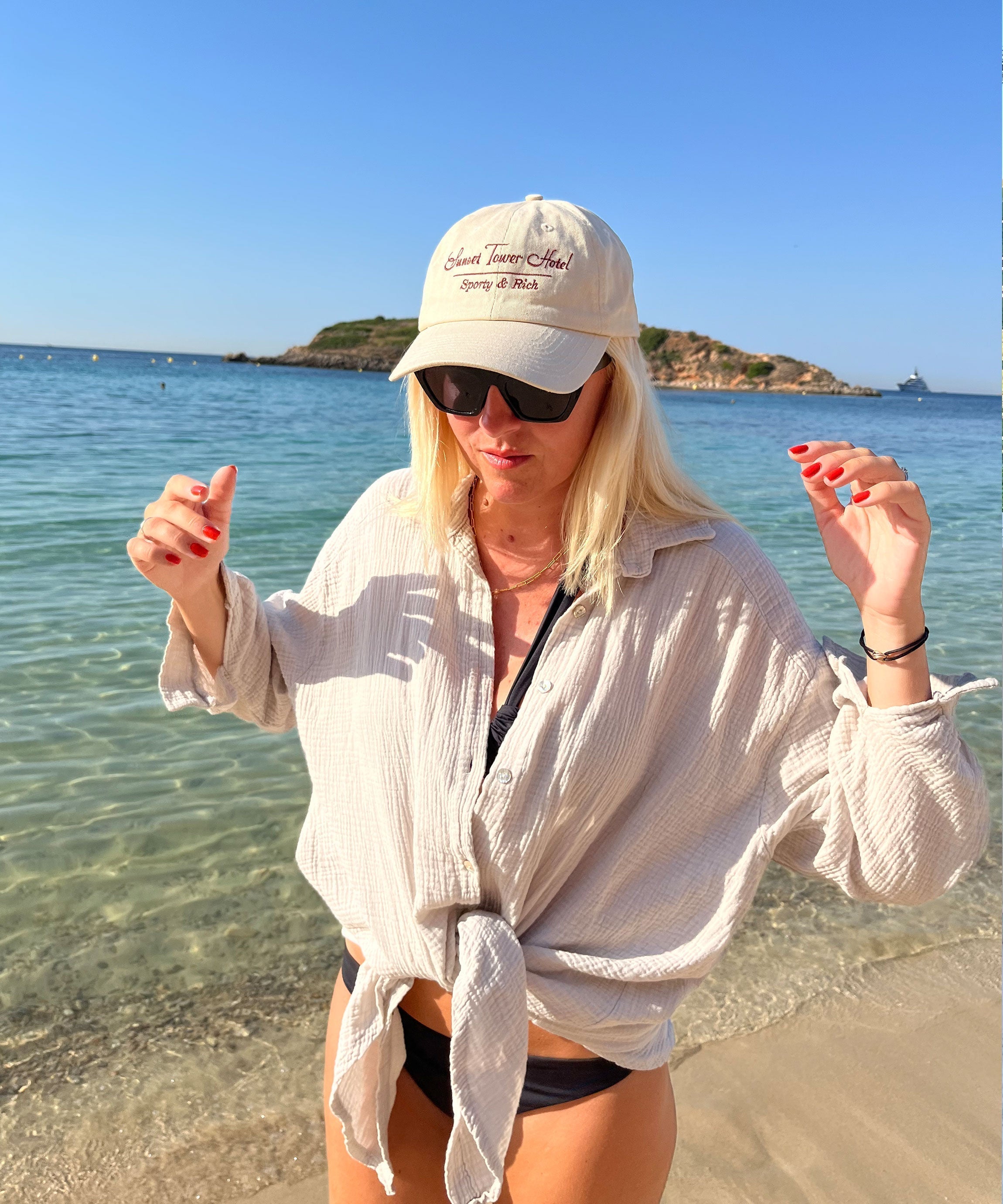 Linnen blouse - Dameshemd met lange mouwen en oversized knoopsluiting-Boutique Moda