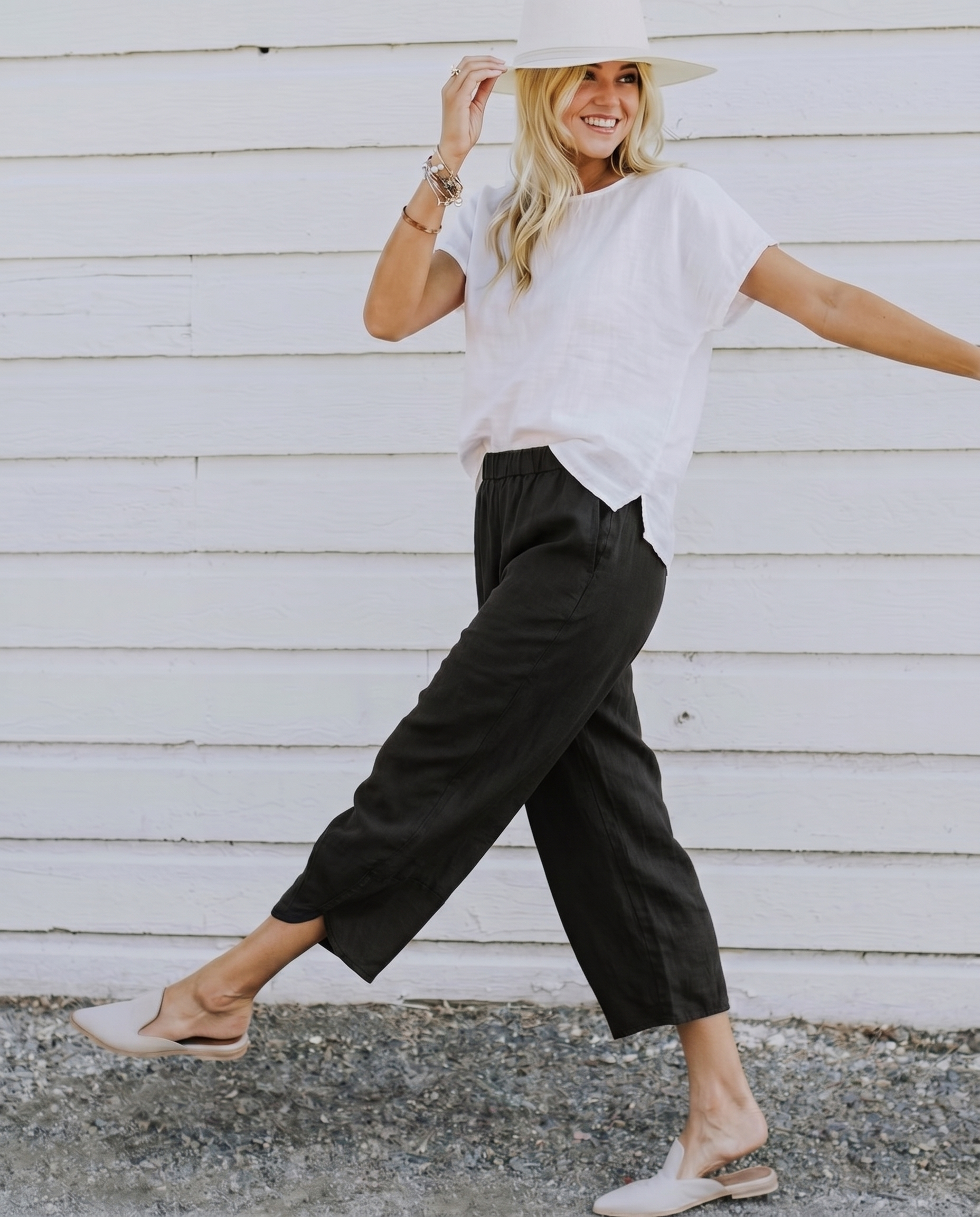 Linnen broek - Casual losvallende linnen broek voor dames voor de zomer-Boutique Moda