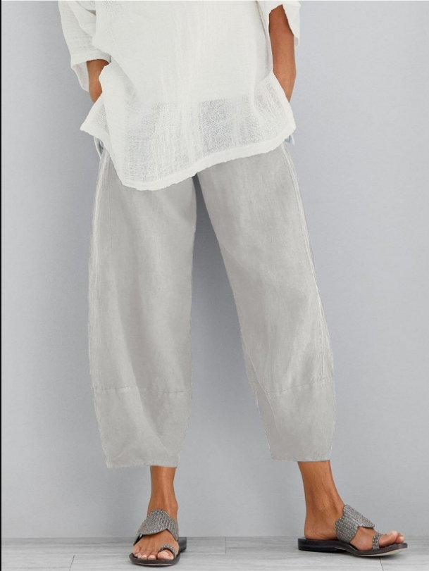 Linnen broek - Casual losvallende linnen broek voor dames voor de zomer-Boutique Moda