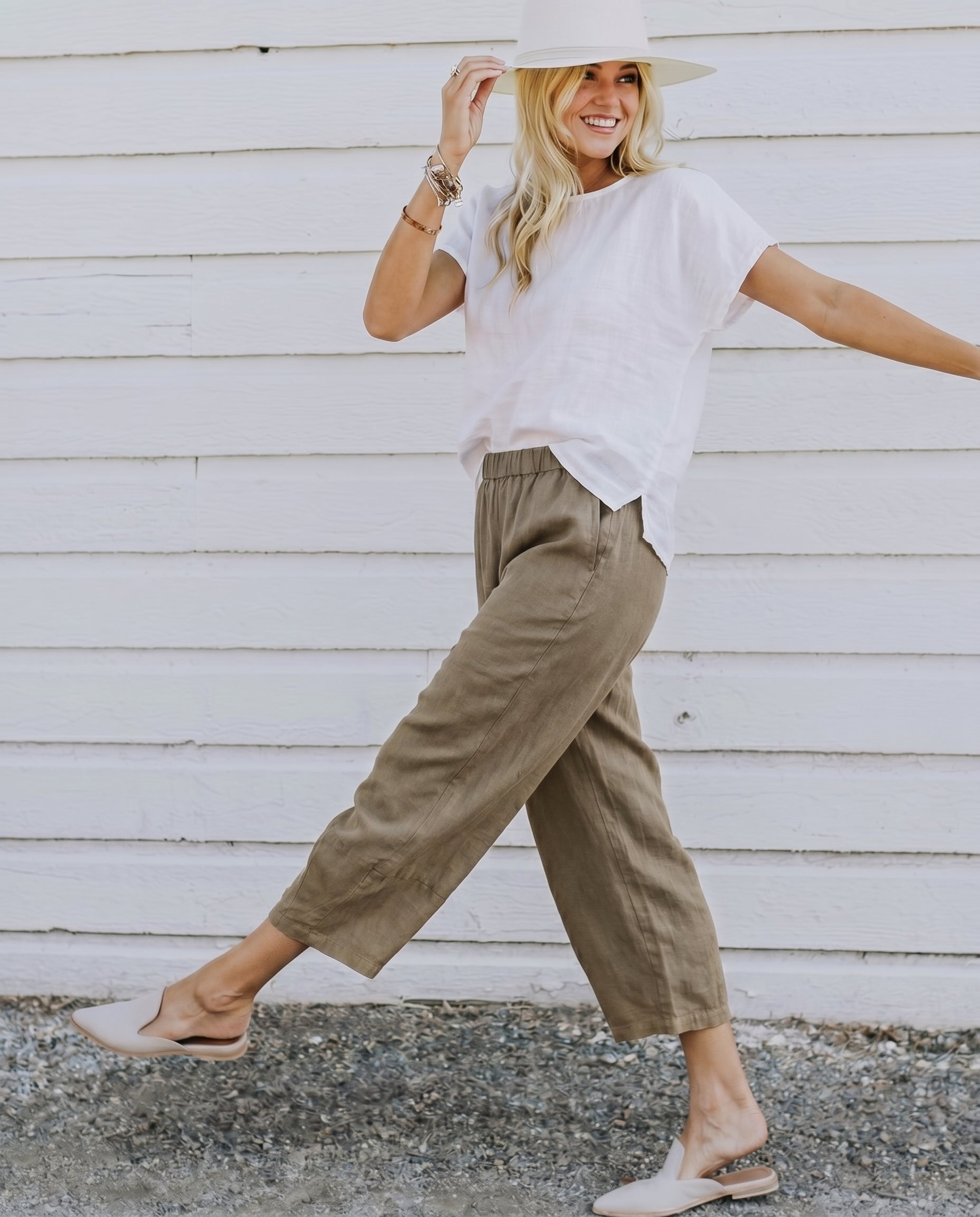 Linnen broek - Casual losvallende linnen broek voor dames voor de zomer-Boutique Moda