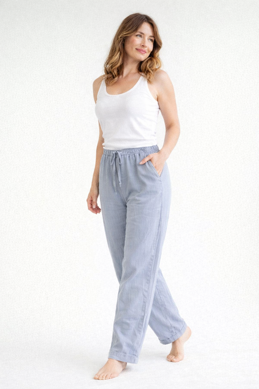 Linnen broek – Zomerbroek voor dames met rechte pijpen-Boutique Moda