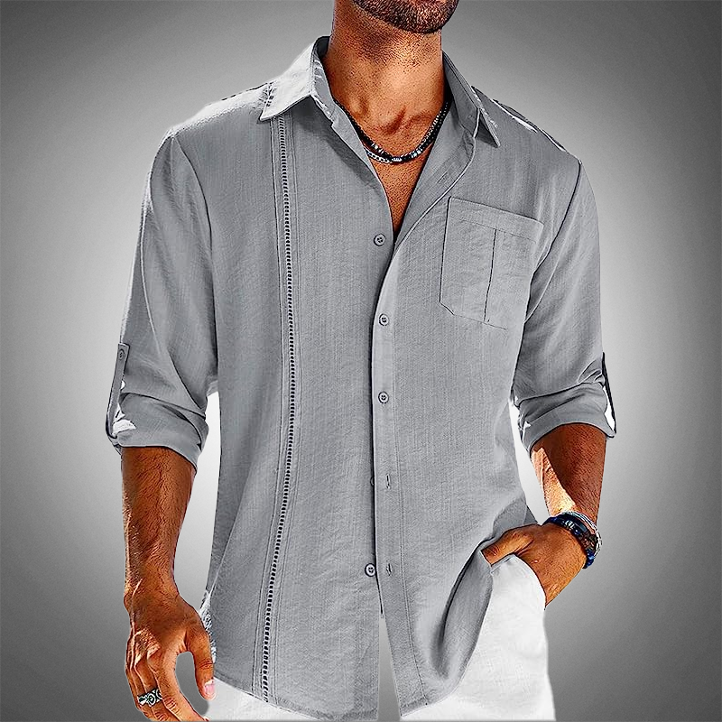 Linnen overhemd - Katoen - Halve mouwen - Button Up overhemd - Heren overhemd-Boutique Moda