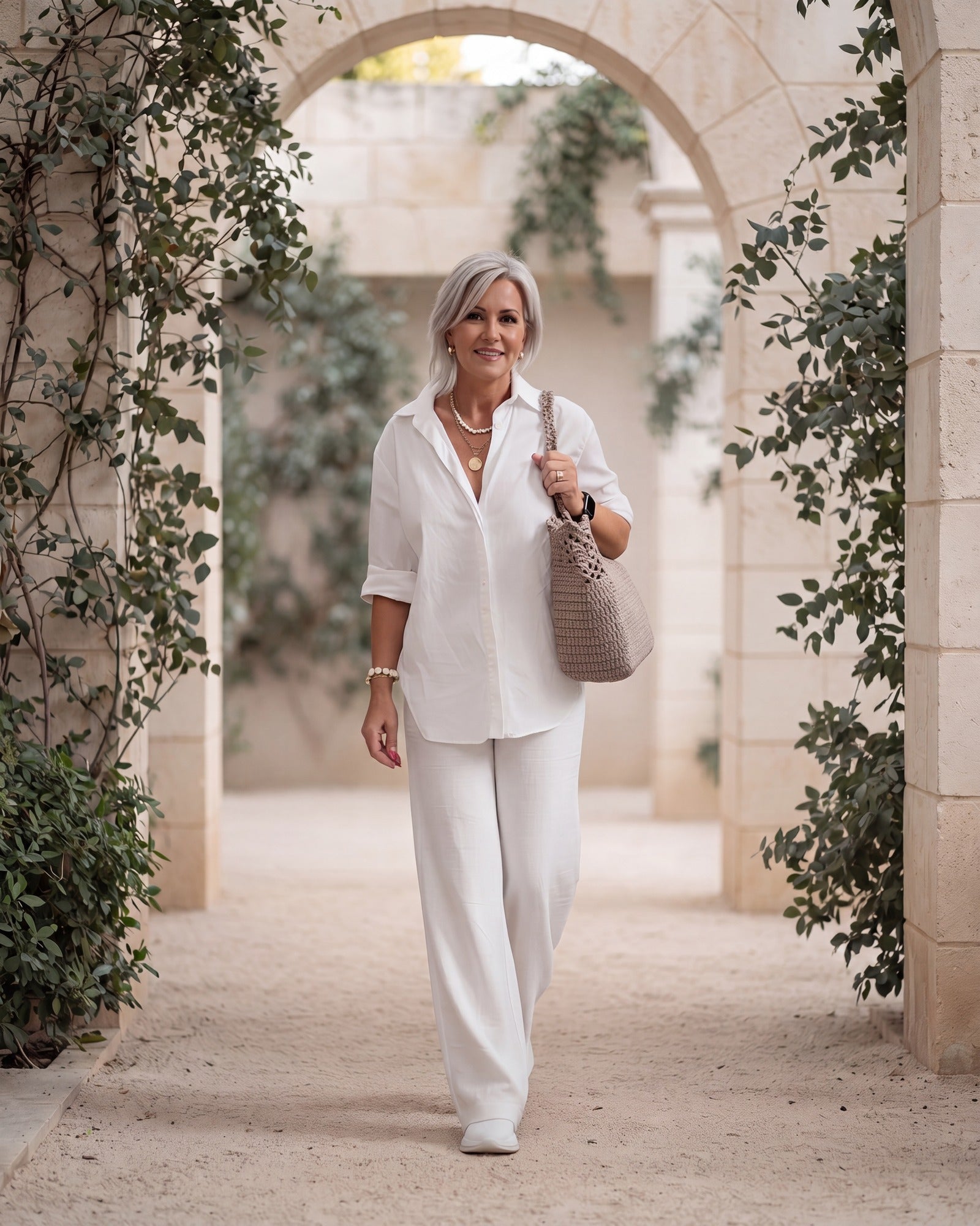 Linnen tweedelige set - losvallende zomerset voor dames-Boutique Moda