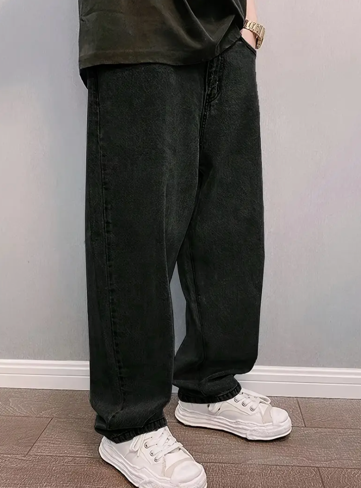 Losse Jeans - Heren Stonewash Hip Hop Baggy Jeans-Boutique Moda