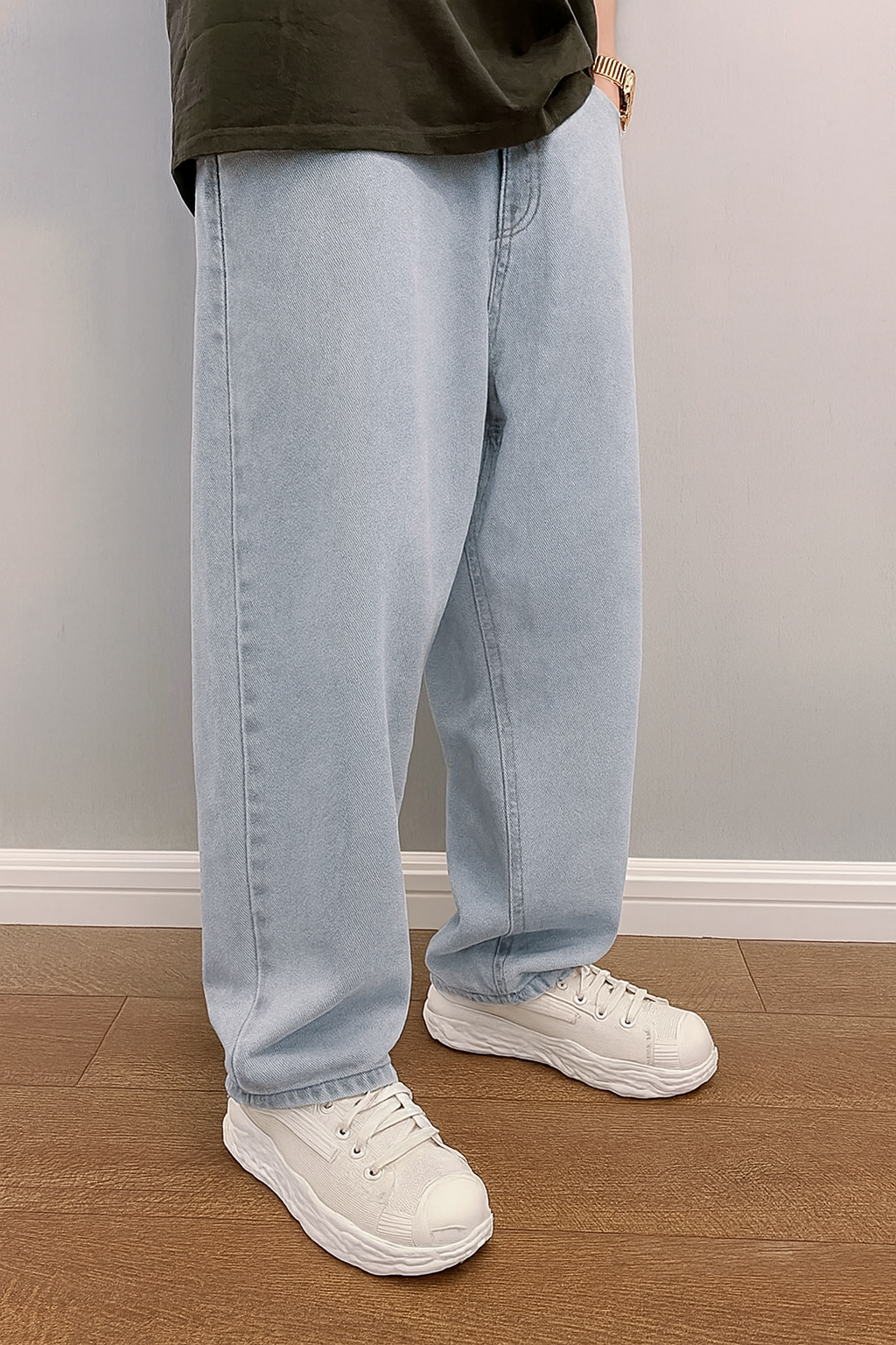 Losse Jeans - Heren Stonewash Hip Hop Baggy Jeans-Boutique Moda