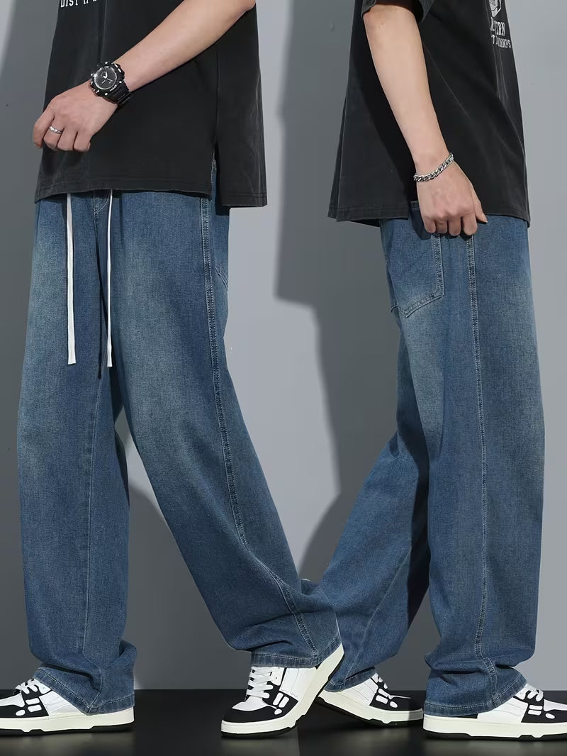 Losvallende jeans - Koord - Elastische taille - Baggy broek - Herenbroek-Boutique Moda