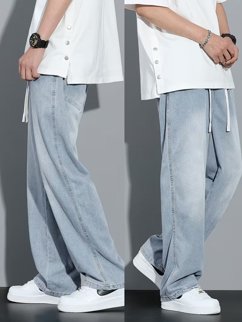 Losvallende jeans - Koord - Elastische taille - Baggy broek - Herenbroek-Boutique Moda