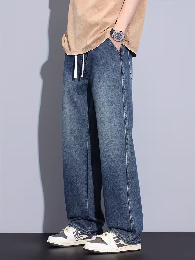 Losvallende jeans - Koord - Elastische taille - Baggy broek - Herenbroek-Boutique Moda