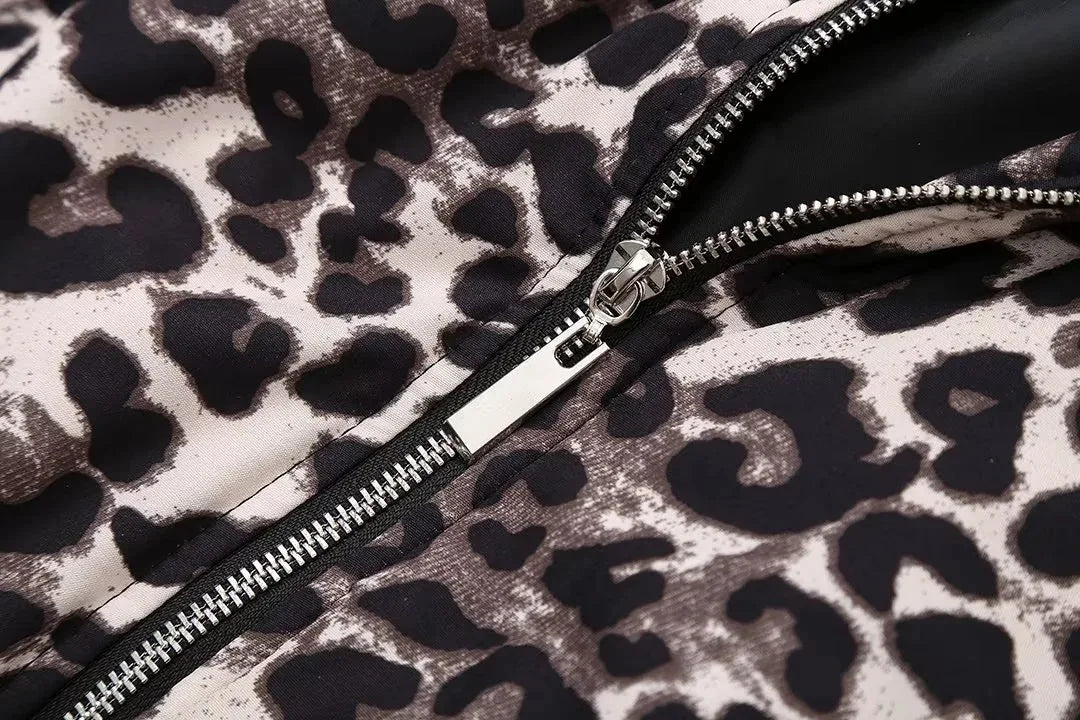 Luipaardprint bomberjack | Oversized | Zip-Up | Luipaardjack | Damesjas-Boutique Moda