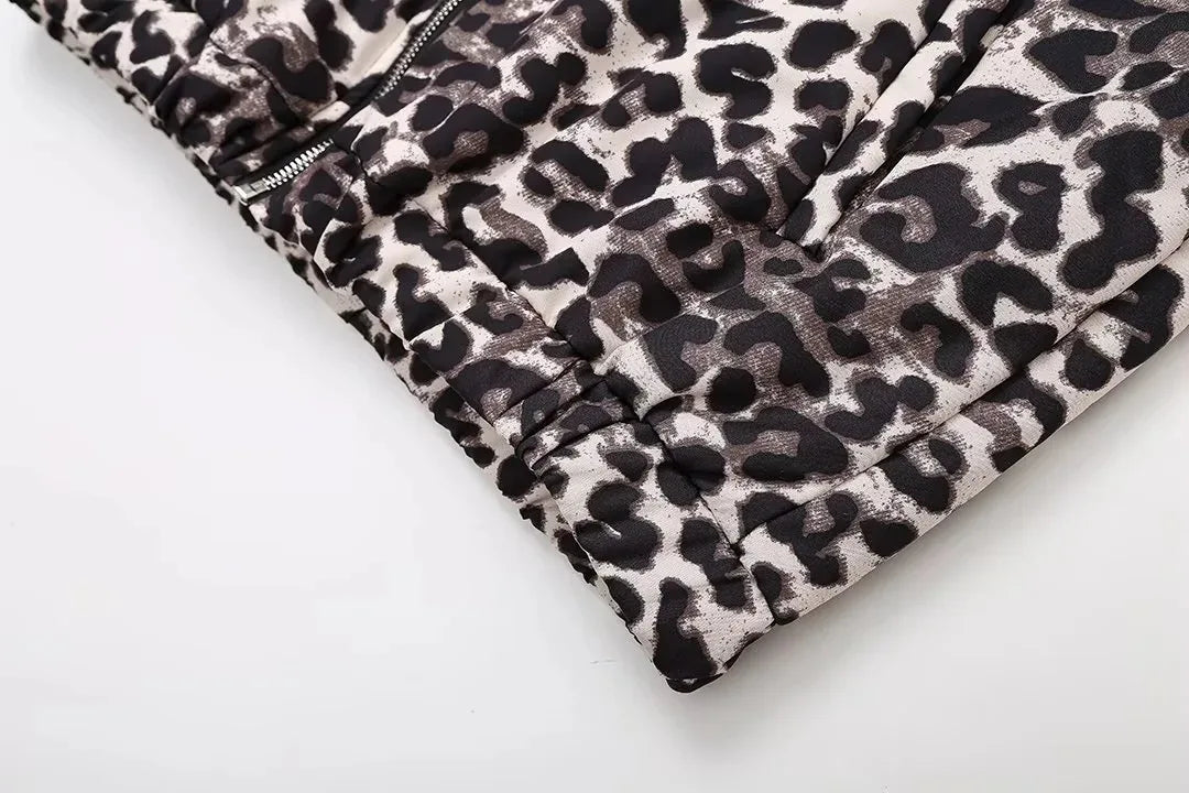 Luipaardprint bomberjack | Oversized | Zip-Up | Luipaardjack | Damesjas-Boutique Moda