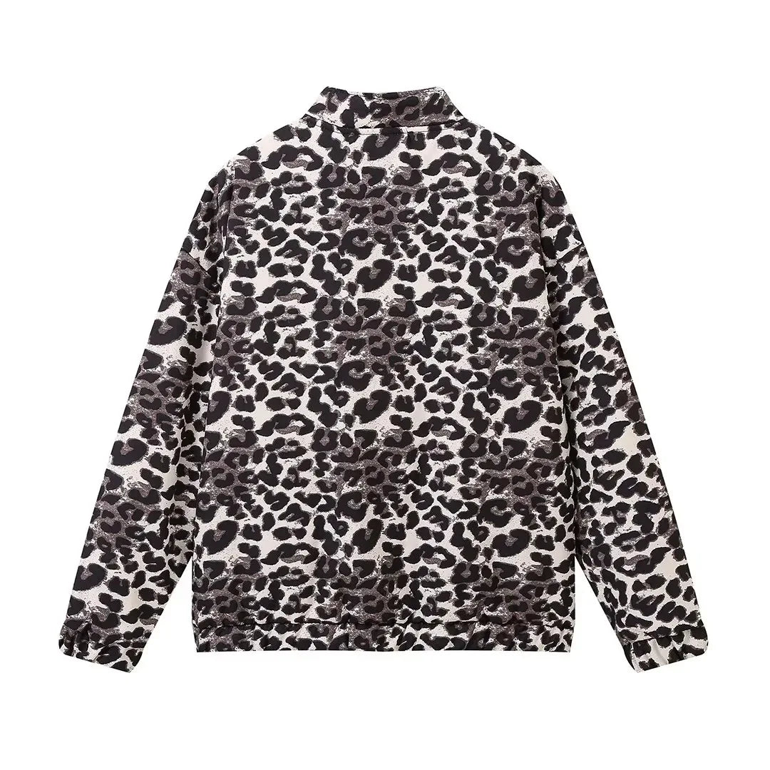 Luipaardprint bomberjack | Oversized | Zip-Up | Luipaardjack | Damesjas-Boutique Moda