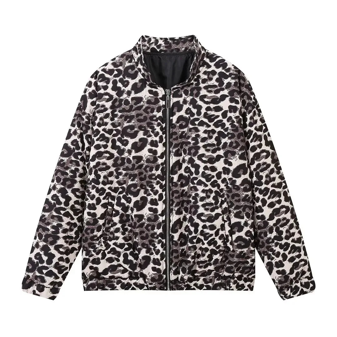 Luipaardprint bomberjack | Oversized | Zip-Up | Luipaardjack | Damesjas-Boutique Moda