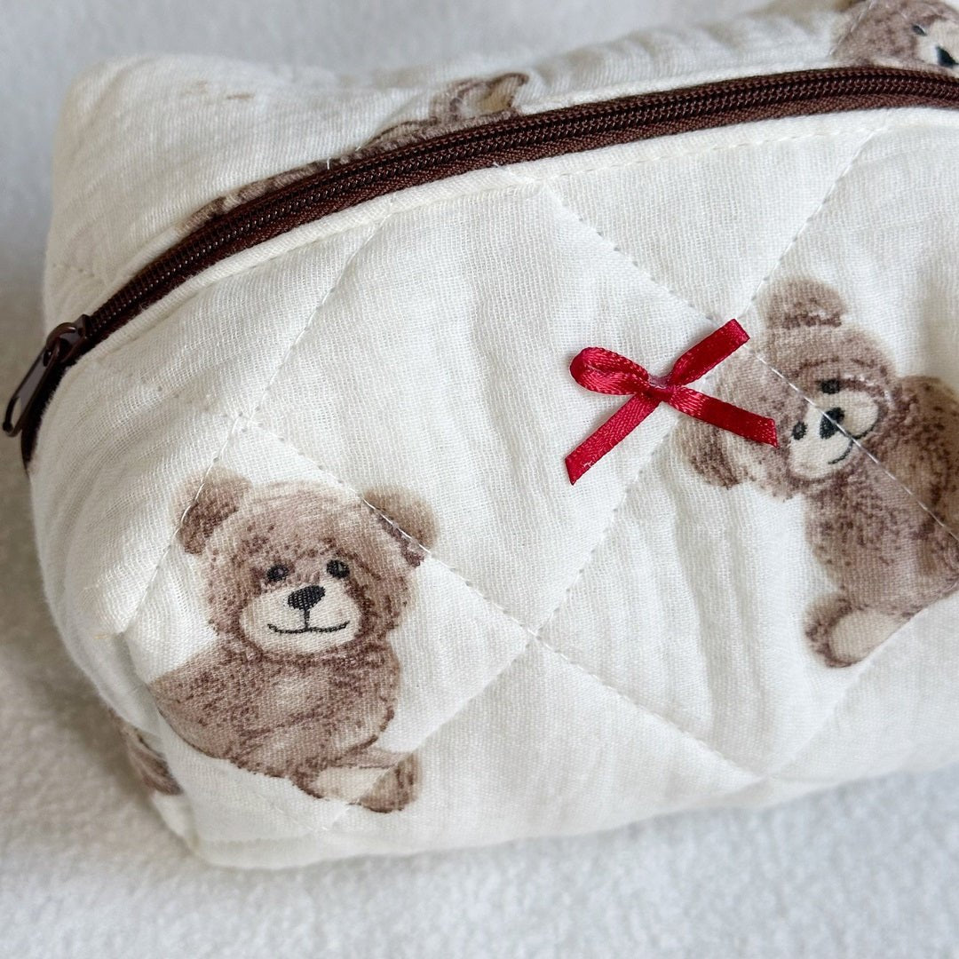 Make-up Tasje | Gewatteerd Teddybeer | Toilettas Crème-Boutique Moda