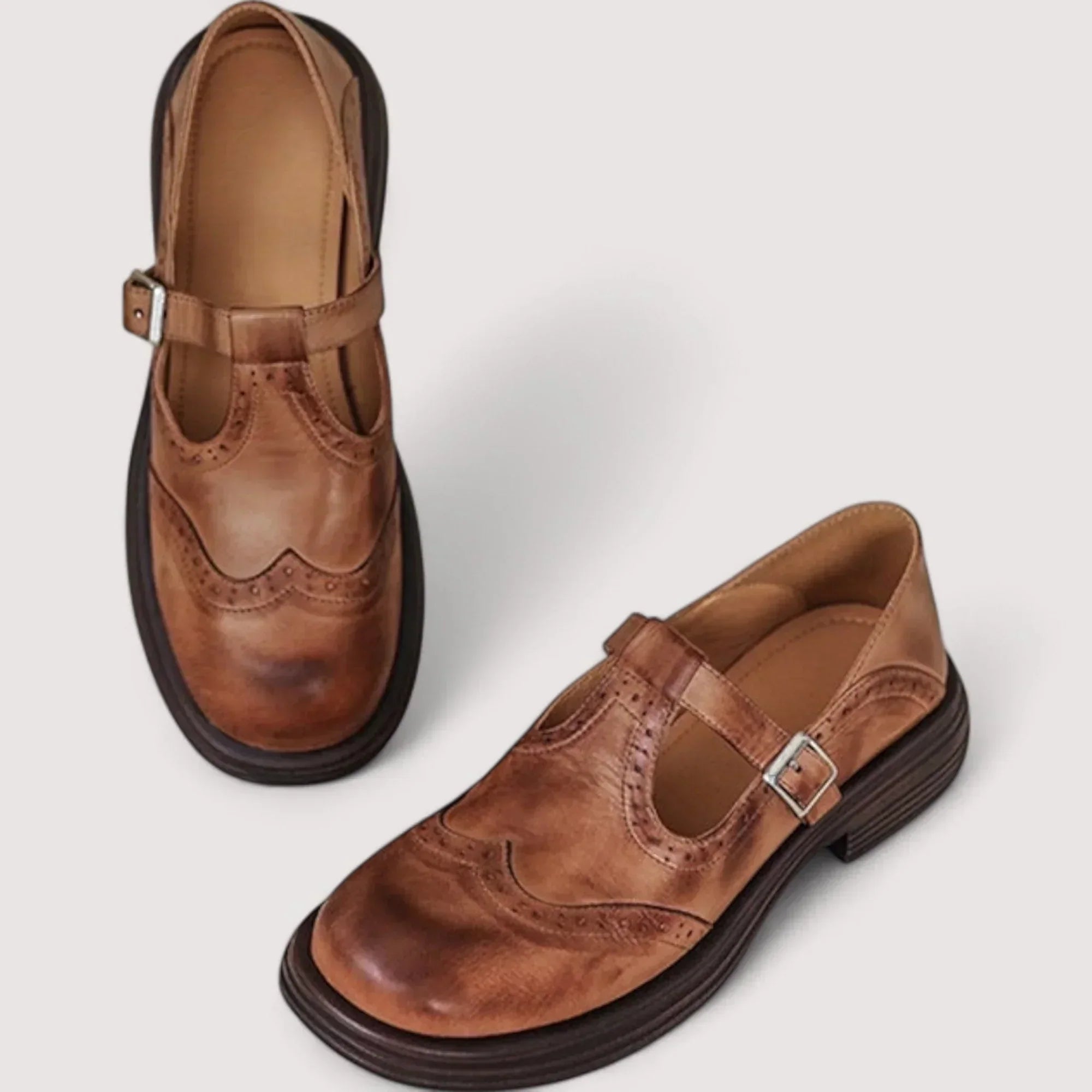 Mary Jane-schoenen | Zwart | Bruin | Leren loafers | Damesschoenen-Boutique Moda