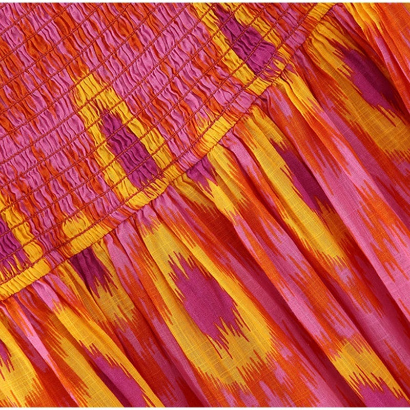 Maxi Jurk - Halve Mouw - Gerimpeld - Off Schouder Jurk - Zomer Jurk-Boutique Moda