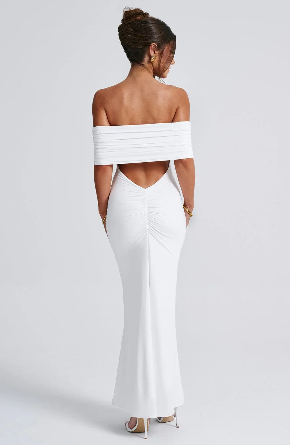 Maxi Jurk | Open rug | Bodycon | Off-Shoulder Jurk | Elegante Jurk-Boutique Moda