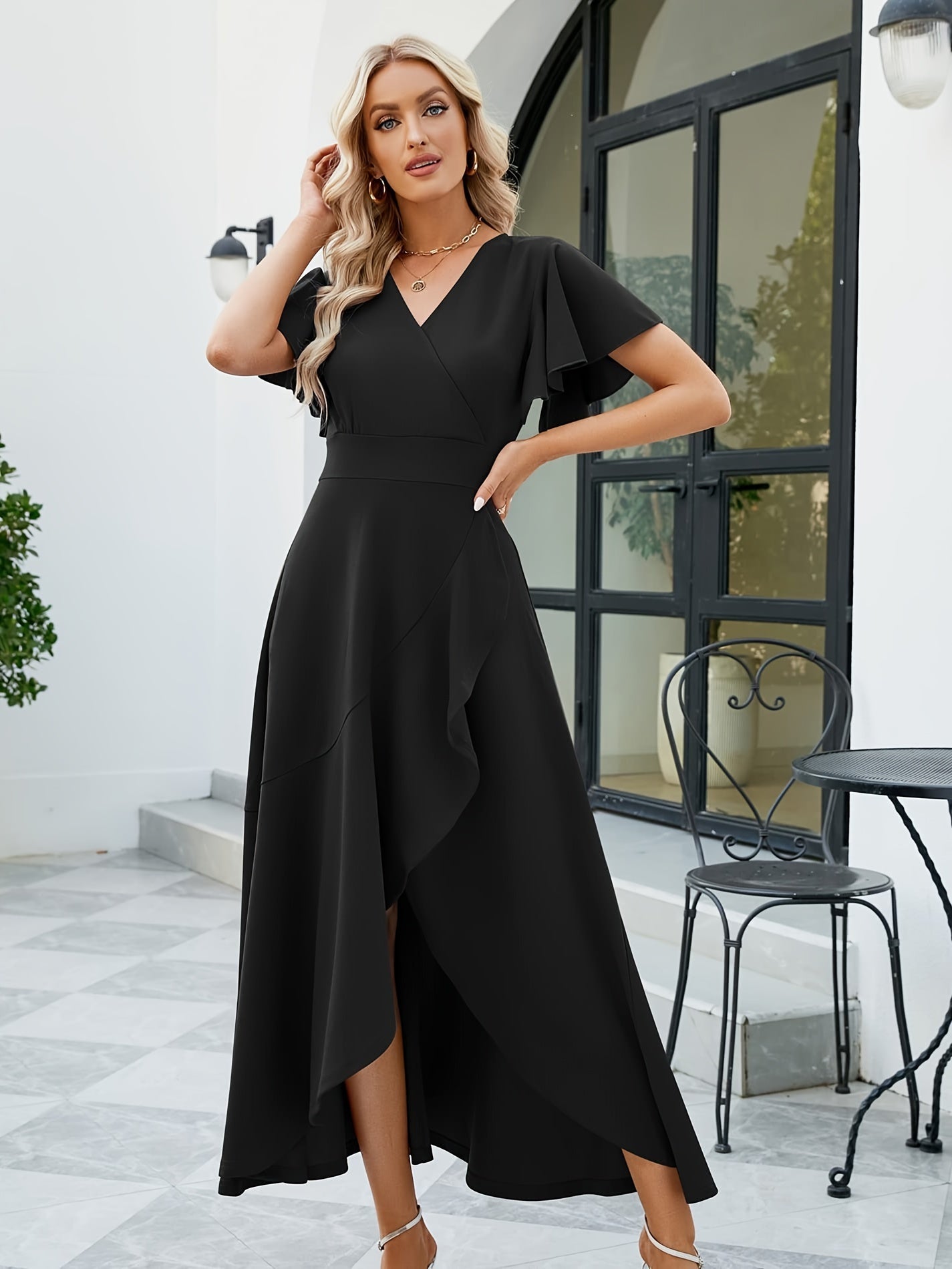 Maxi Jurk - Vlindermouw - Ruches - Elegante jurk - Zomerjurk-Boutique Moda