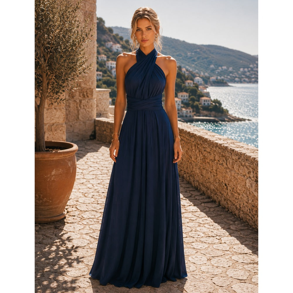 Maxi-jurk - Elegante, soepelvallende avondjurk voor dames, op meerdere manieren te dragen-Boutique Moda