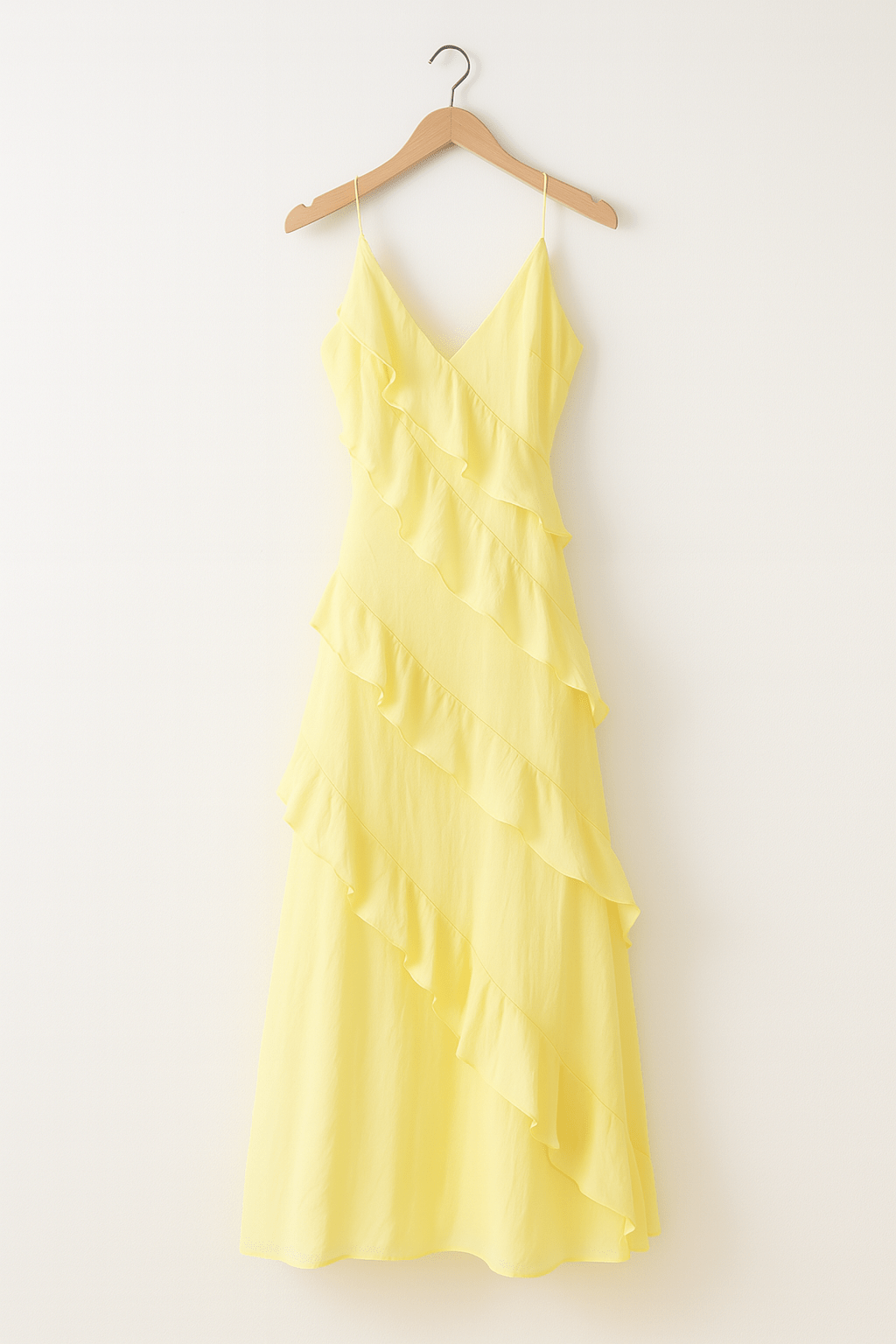 Maxi-jurk | Geel | Mouwloos | Jurk met ruches | Cocktailjurk-Boutique Moda