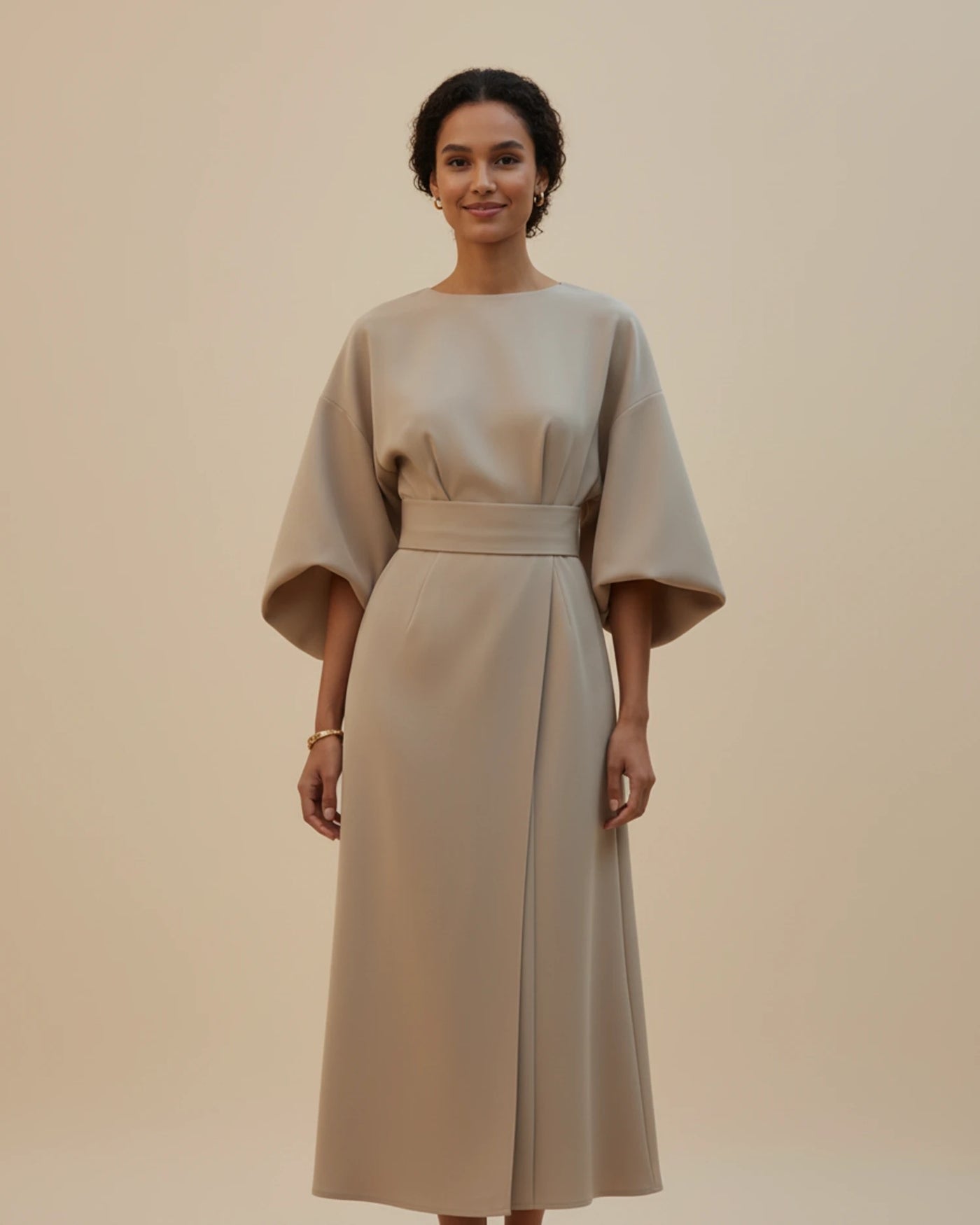 Maxi jurk dames – Wikkeljurk met wijde vleermuismouwen-Boutique Moda