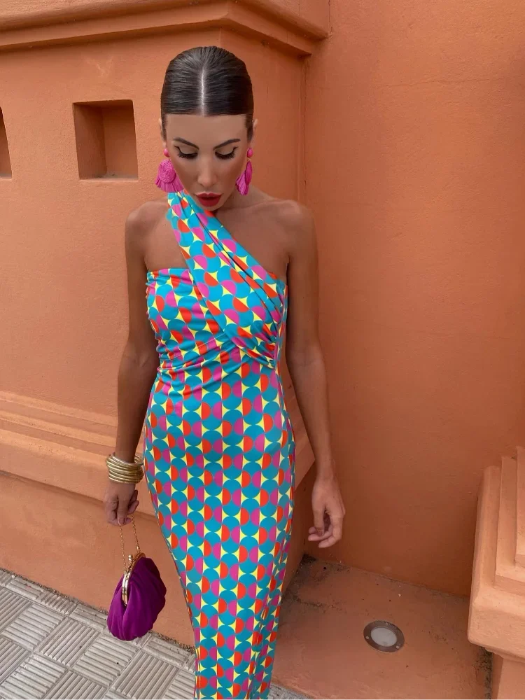 Maxi zonnejurk | Elegant | Een-Shouder | Zomerjurk | Bodycon Jurk-Boutique Moda