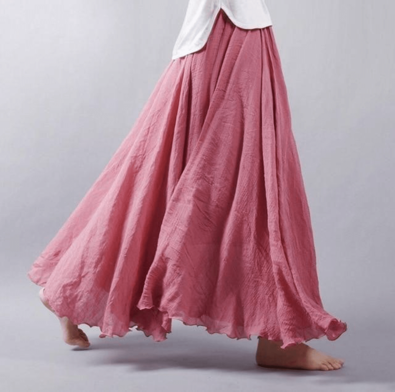 Maxirok – Lange, soepel vallende boho-rok met plooien voor dames-Boutique Moda