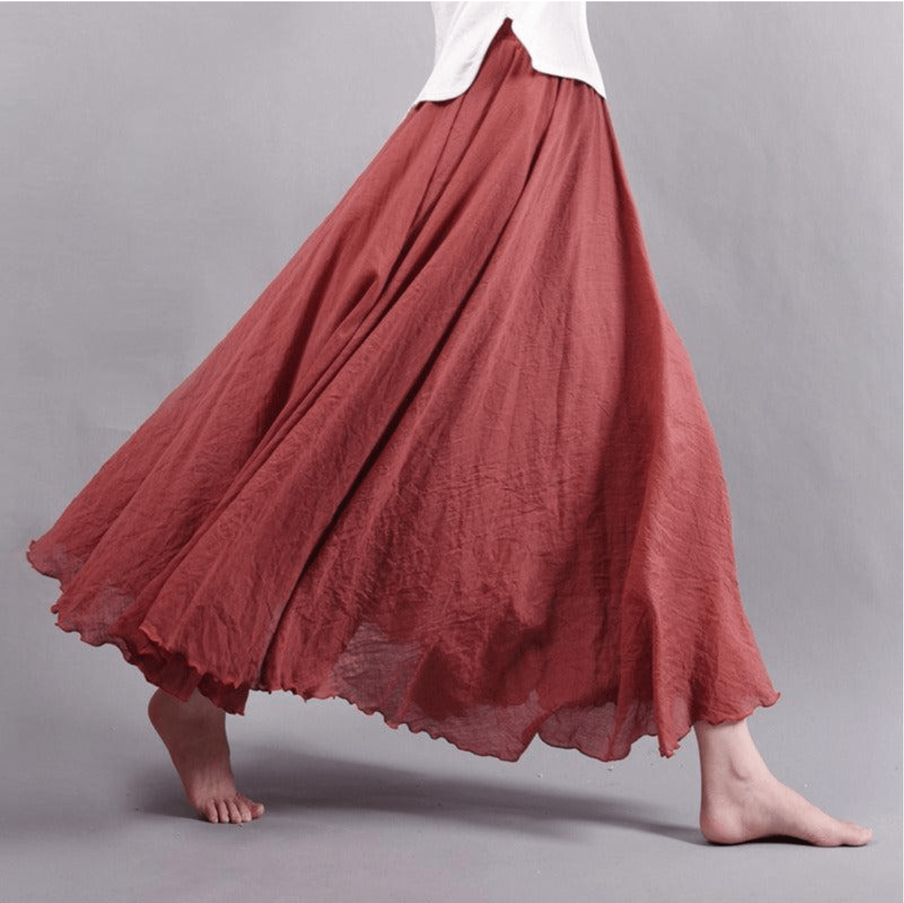 Maxirok – Lange, soepel vallende boho-rok met plooien voor dames-Boutique Moda