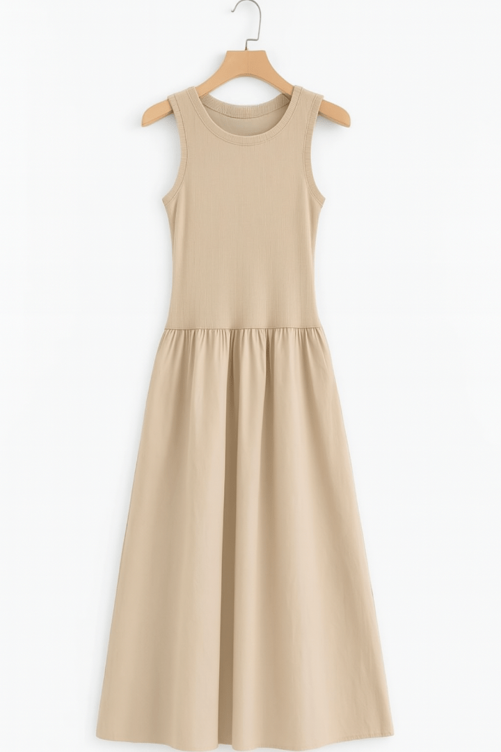 Midi-jurk | Effen | Mouwloos | Casual jurk | A-lijn jurk-Boutique Moda