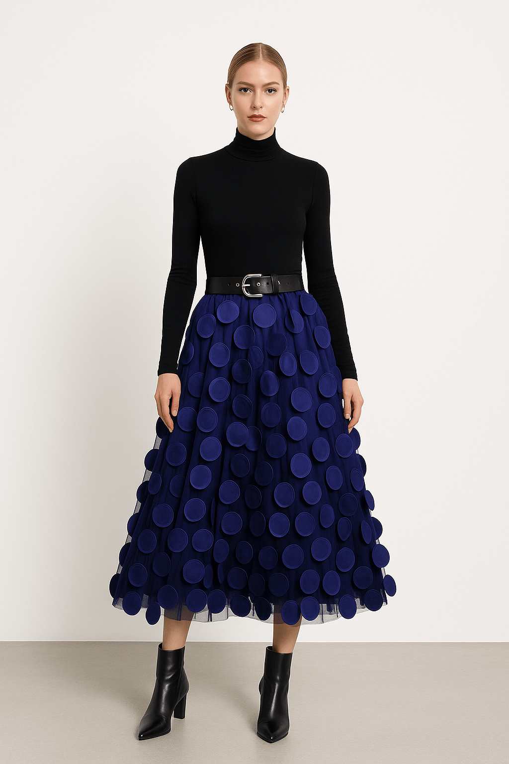 Midi-rok – damesrok met hoge taille en A-lijnsnit-Boutique Moda