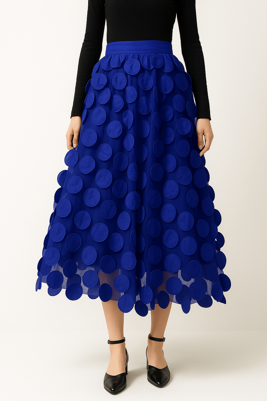 Midi-rok – damesrok met hoge taille en A-lijnsnit-Boutique Moda