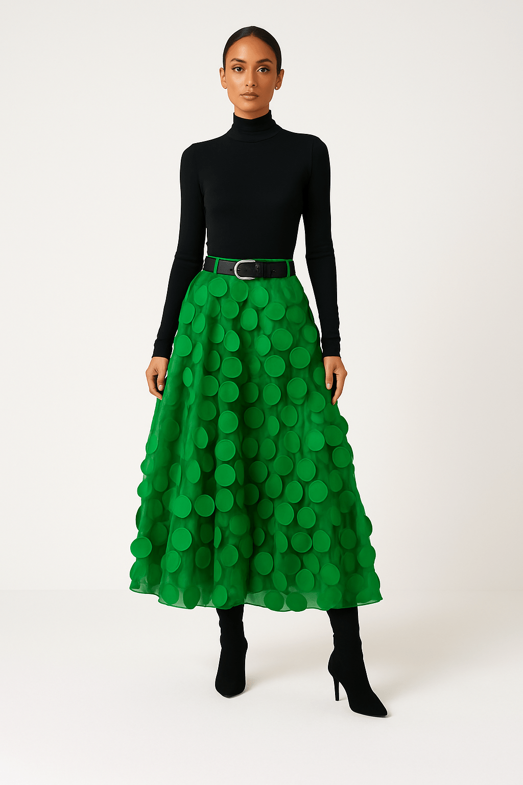 Midi-rok – damesrok met hoge taille en A-lijnsnit-Boutique Moda