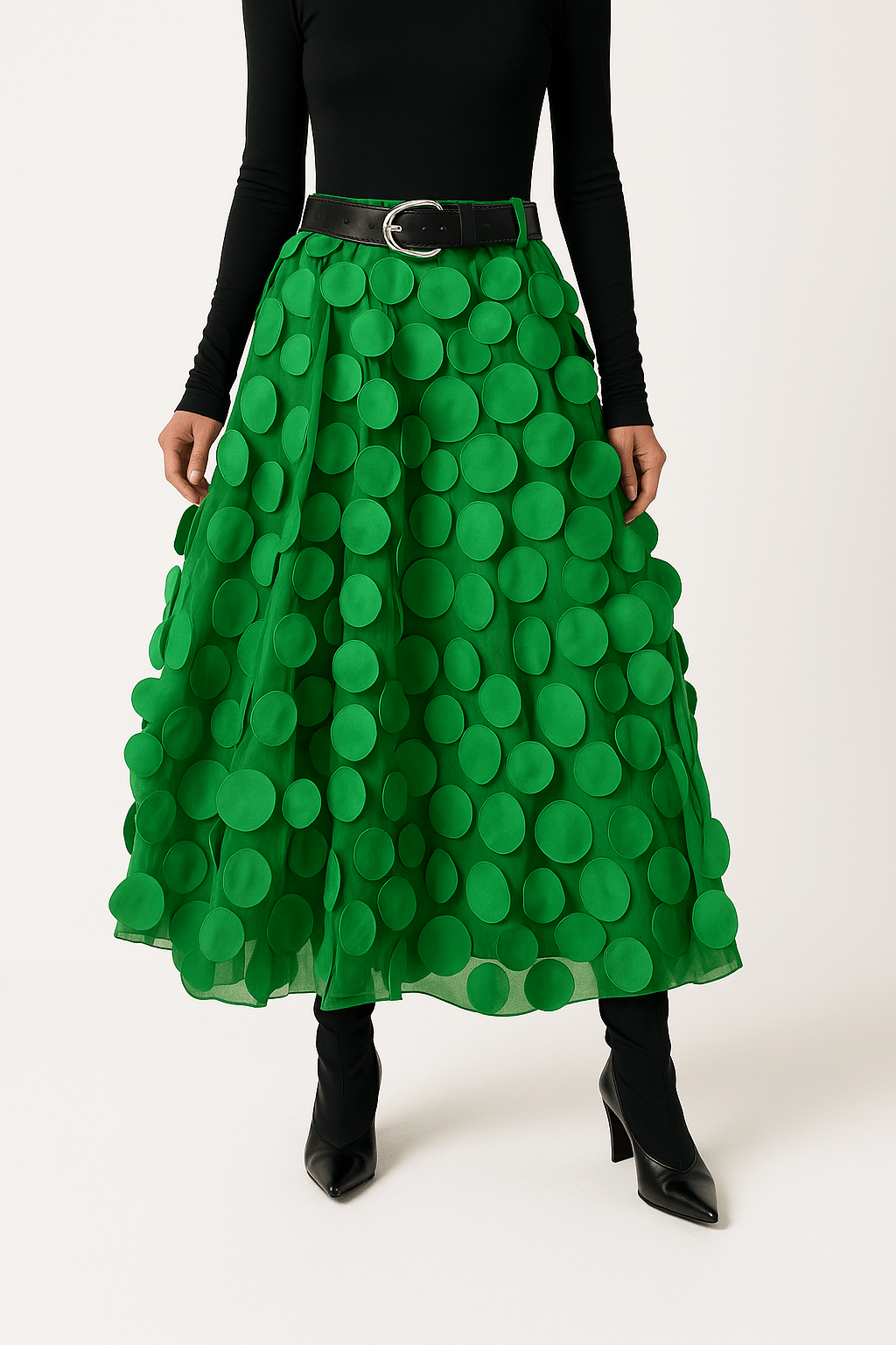 Midi-rok – damesrok met hoge taille en A-lijnsnit-Boutique Moda