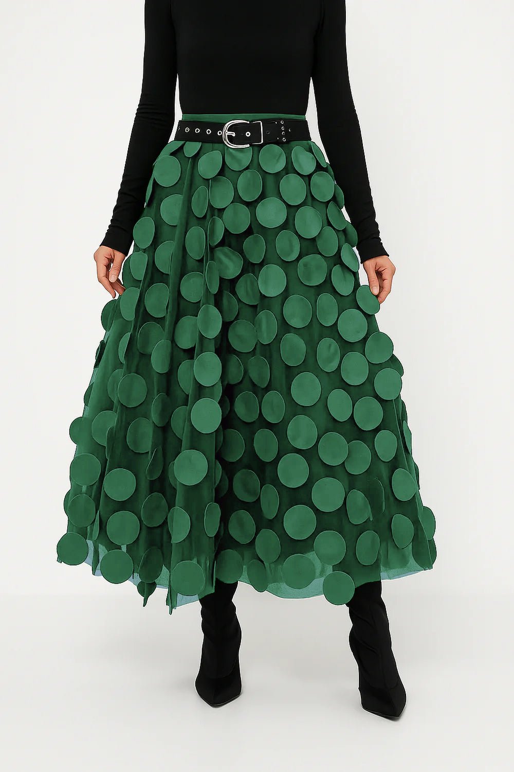 Midi-rok – damesrok met hoge taille en A-lijnsnit-Boutique Moda