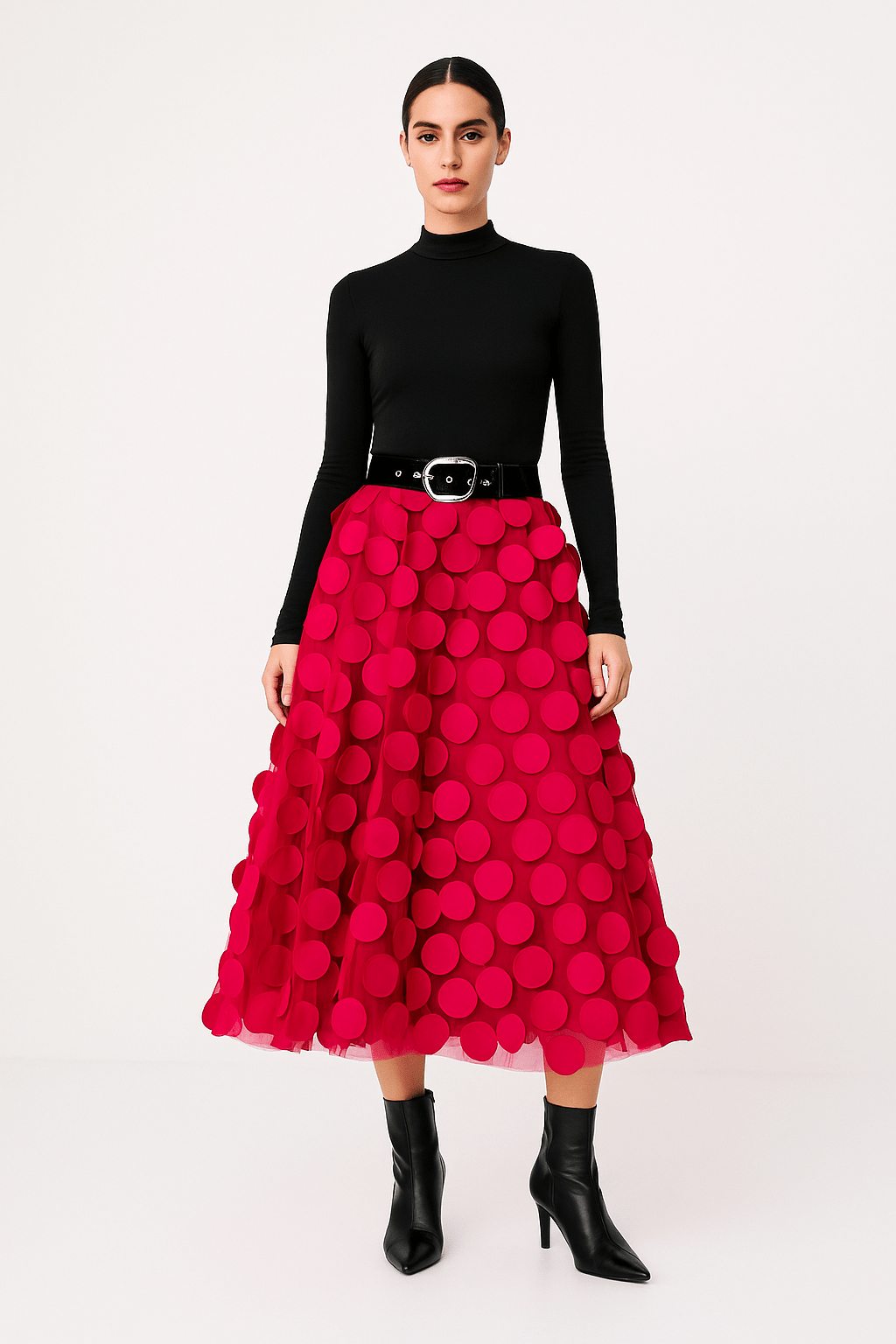 Midi-rok – damesrok met hoge taille en A-lijnsnit-Boutique Moda