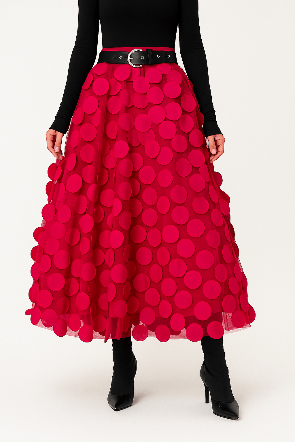 Midi-rok – damesrok met hoge taille en A-lijnsnit-Boutique Moda