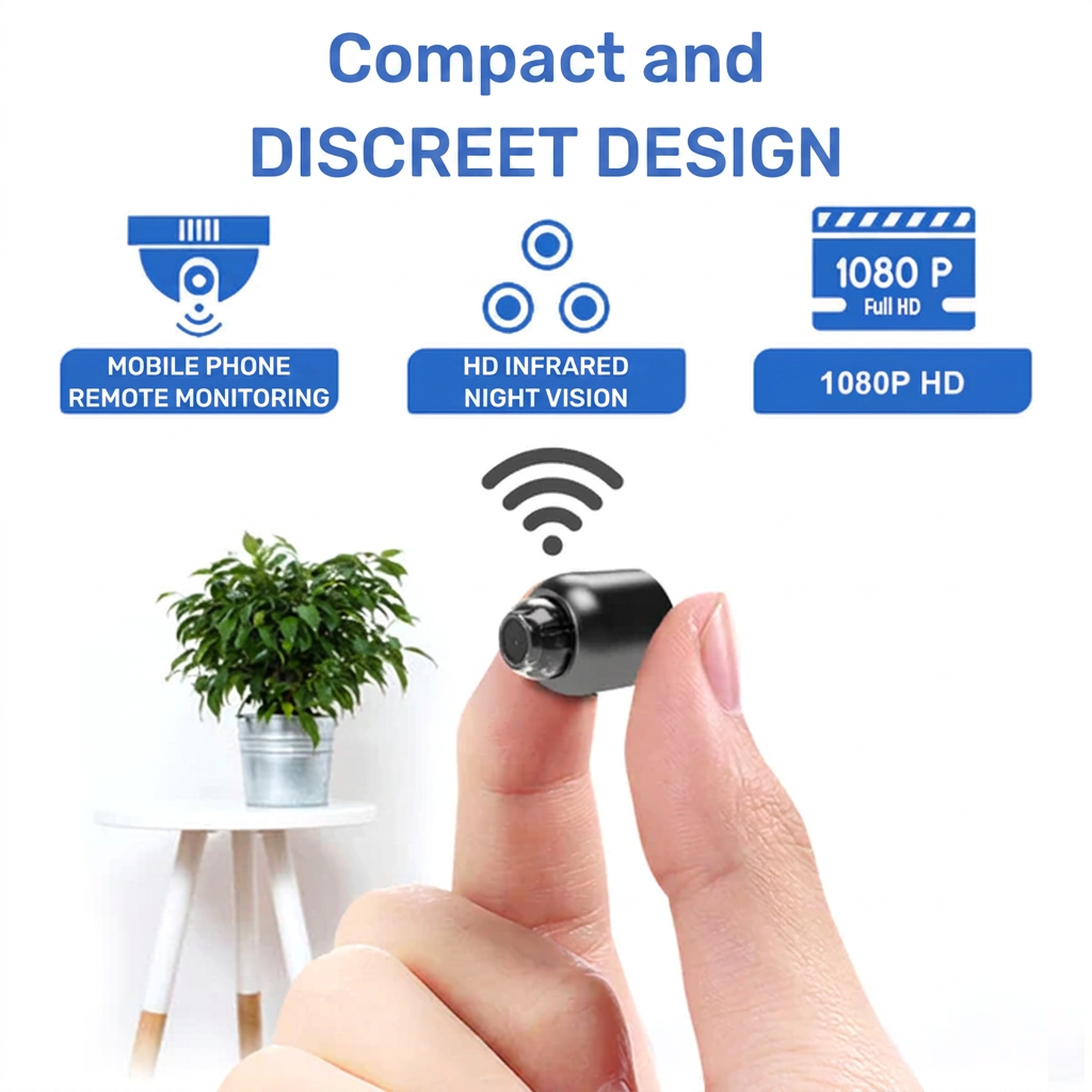 Mini Wifi Beveiligingscamera | 1080P Nachtzicht | Bewegingsdetectie-Boutique Moda