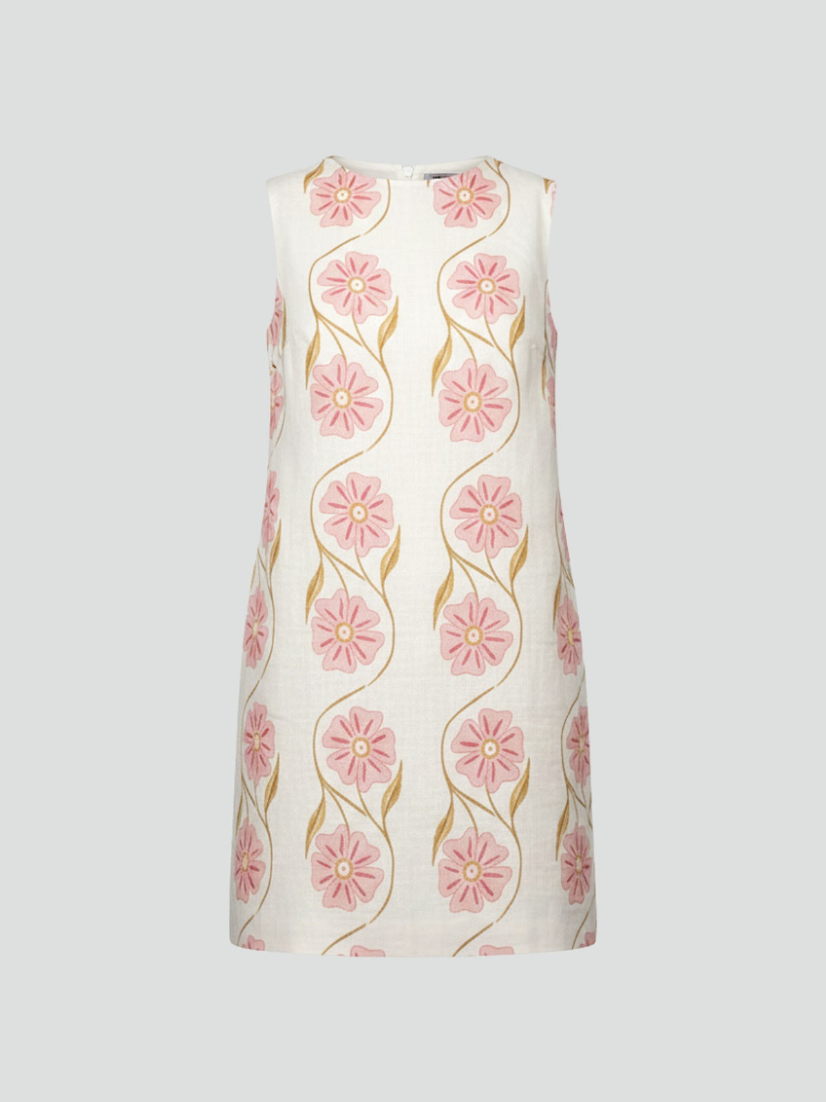 Mini-jurk | Mouwloos | Linnen | Bloemenjurk | Zomerjurk-Boutique Moda