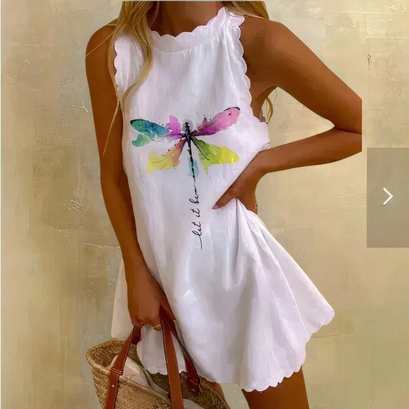 Mini-jurk - Mouwloos - Losse pasvorm - Korte jurk - Zomerjurk-Boutique Moda