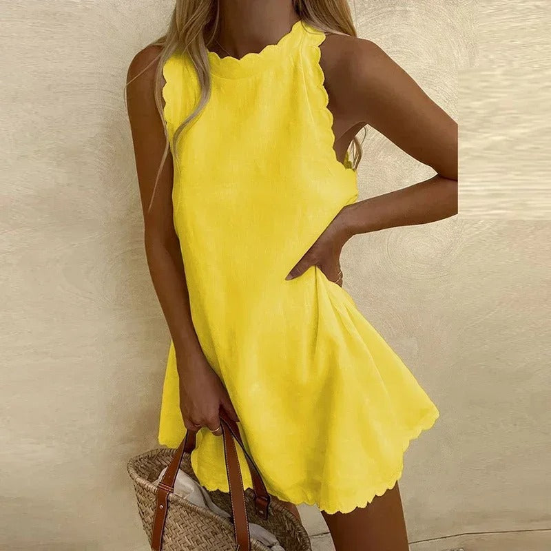 Mini-jurk - Mouwloos - Losse pasvorm - Korte jurk - Zomerjurk-Boutique Moda