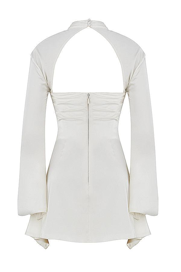 Mini-jurk - Uitgesneden korset feestjurk met lange mouwen-Boutique Moda