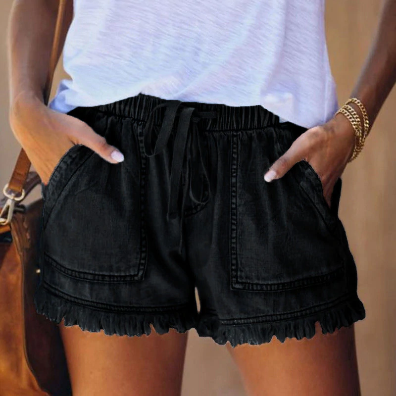 Mini-short - Elastische taille - Zakken - Denim Shorts - Zomerkleding-Boutique Moda