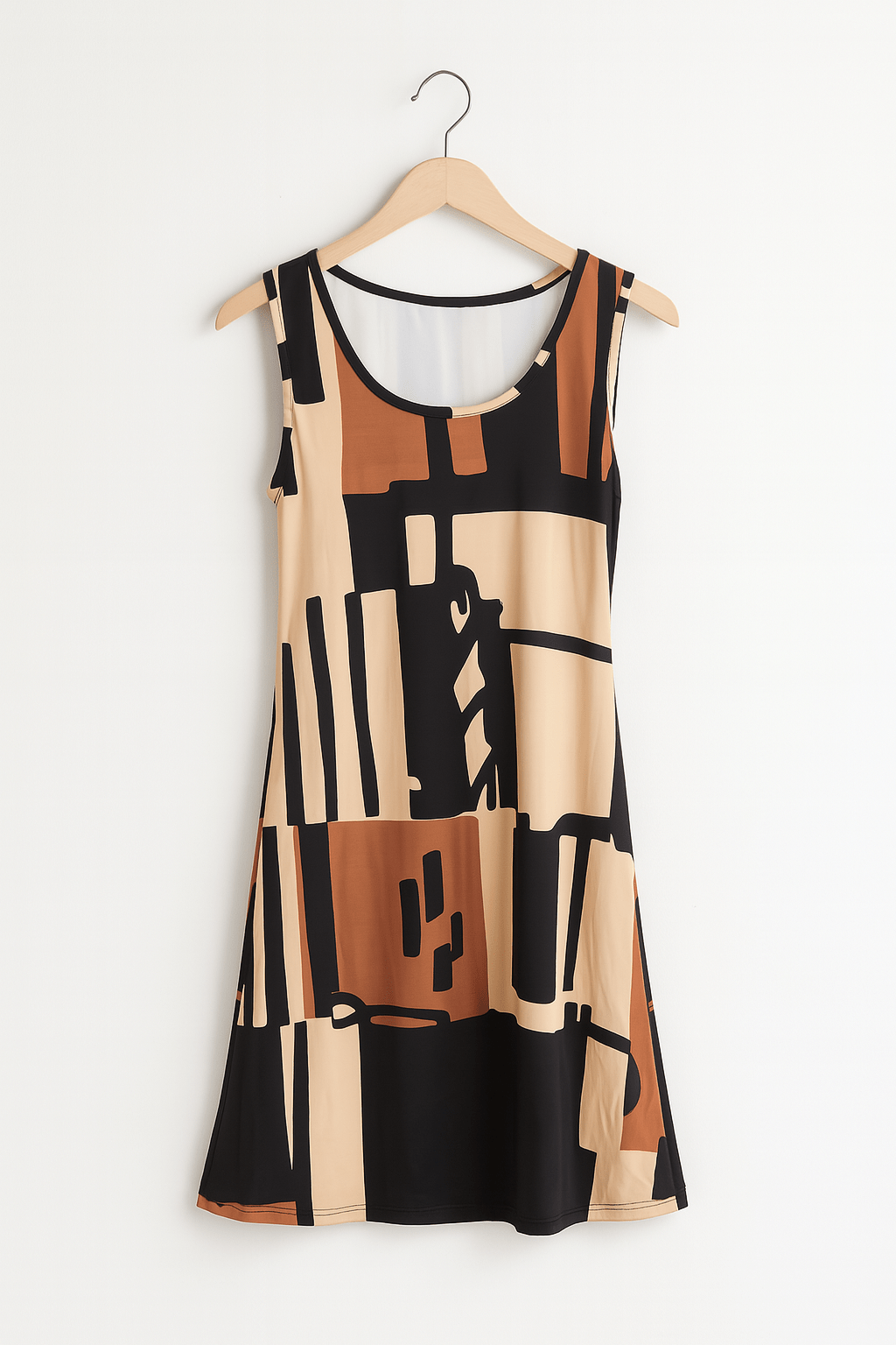 Minijurk – Bedrukte, mouwloze, loszittende jurk voor dames-Boutique Moda