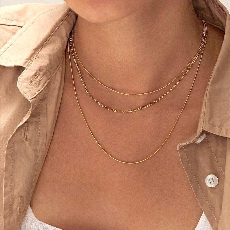 Minimalistische Ketting Dames | 14k Verguld of Zilverkleurig | Fijn-Boutique Moda